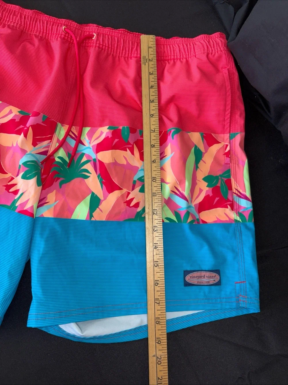 Vineyard Vines Men's Colorblock Tropical Swim Shorts - Red, Multi, Blue